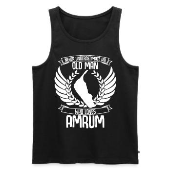 Île d’Amrum Mer du Nord - Débardeur bio Premium Homme - noir - Devant - Michal (187cm)