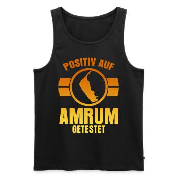 Amrum - Männer Premium Bio Tank Top - Schwarz - Vorne - AI Model Male 178 light (178cm)