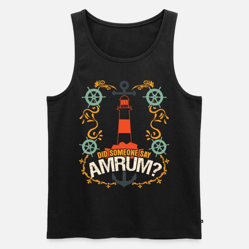 Amrum Spruch - Männer Premium Bio Tank Top - Schwarz