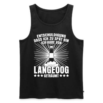 Langeoog Urlaub - Männer Premium Bio Tank Top - Schwarz - Vorne - AI Model Male 178 light (178cm)