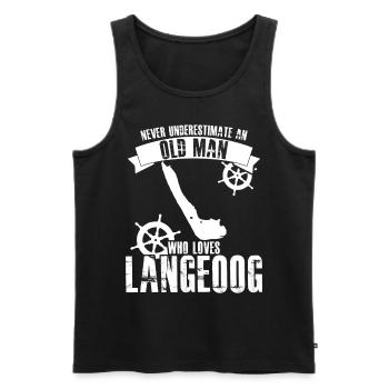 Langeoog Old Man - Männer Premium Bio Tank Top - Schwarz - Vorne - AI Model Male 178 light (178cm)