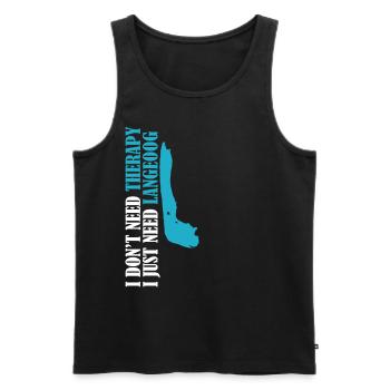 Langeoog Therapy - Männer Premium Bio Tank Top - Schwarz - Vorne - AI Model Male 178 light (178cm)