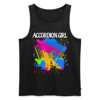 Akkordeon Girl Akkordeonist Zieharmonika - Männer Premium Bio Tank Top - Schwarz - Vorne - Michal (187cm)