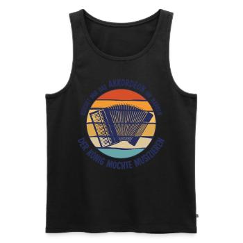 Akkordeon Harmonika Zieharmonika - Männer Premium Bio Tank Top - Schwarz - Vorne - AI Model Male 178 light (178cm)