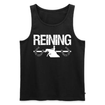 Reining Sliding Horse Westernreiten - Männer Premium Bio Tank Top - Schwarz - Vorne - AI Model Male 178 light (178cm)