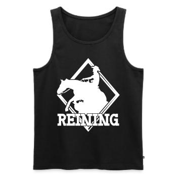 Cavaliers de Reining Riding Western Riding - Débardeur bio Premium Homme - noir - Devant - Michal (187cm)