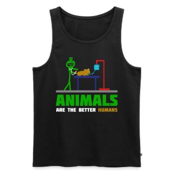 Tierarzt Tierärztin Tier Tierarztpraxis - Männer Premium Bio Tank Top - Schwarz - Vorne - AI Model Male 178 light (178cm)