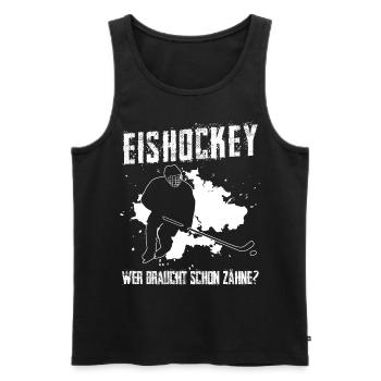 Eishockey Hockeyspieler Eishockeyspieler - Männer Premium Bio Tank Top - Schwarz - Vorne - Michal (187cm)