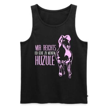 Huzule Spruch mit Pferd - Männer Premium Bio Tank Top - Schwarz - Vorne - Michal (187cm)