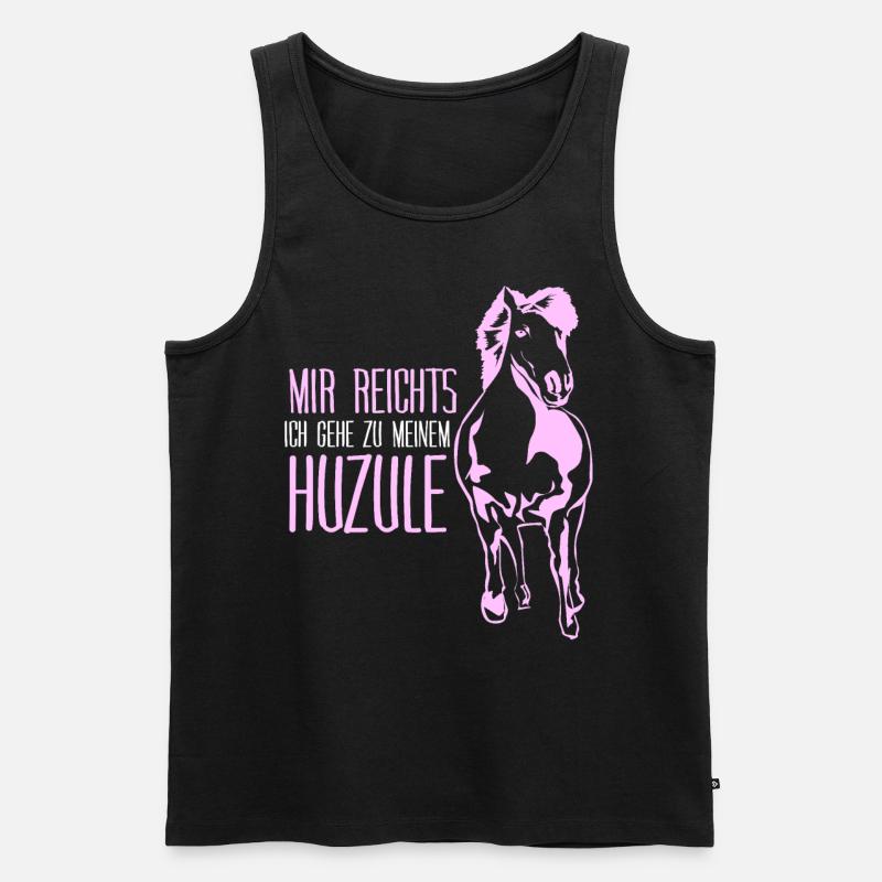 Huzule Spruch mit Pferd - Männer Premium Bio Tank Top - Schwarz