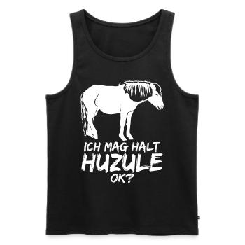 Huzule Pferd Reiter Reiten - Männer Premium Bio Tank Top - Schwarz - Vorne - Michal (187cm)