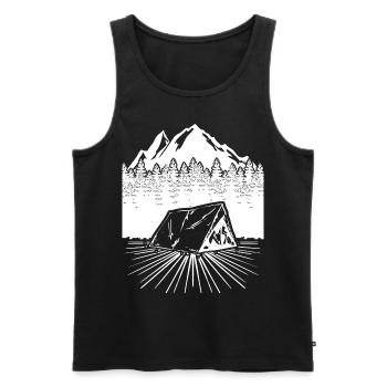 Tente extérieure Camping Randonnée Escalade - Débardeur bio Premium Homme - noir - Devant - Michal (187cm)
