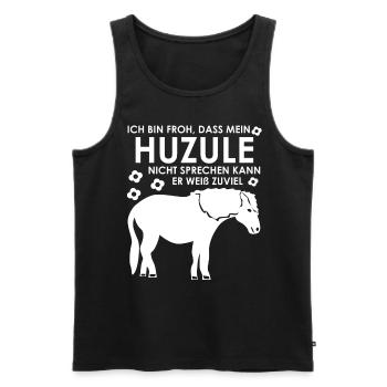 Huzule Spruch mit Pferd für Reiter - Männer Premium Bio Tank Top - Schwarz - Vorne - Michal (187cm)