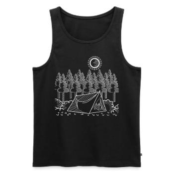 Outdoor Wandern Wald Mond Camping - Männer Premium Bio Tank Top - Schwarz - Vorne - Michal (187cm)