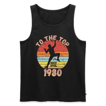 Geburtstag Klettern Bouldern seit April 1980 - Männer Premium Bio Tank Top - Schwarz - Vorne - Michal (187cm)