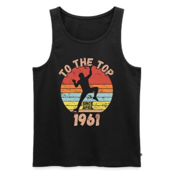 Geburtstag Klettern Bouldern seit April 1961 - Männer Premium Bio Tank Top - Schwarz - Vorne - Michal (187cm)