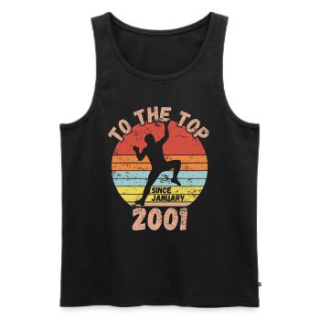 Geburtstag Klettern Bouldern seit Januar 2001 - Männer Premium Bio Tank Top - Schwarz - Vorne - Michal (187cm)