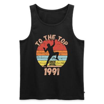 Geburtstag Klettern Bouldern seit April 1991 - Männer Premium Bio Tank Top - Schwarz - Vorne - Michal (187cm)