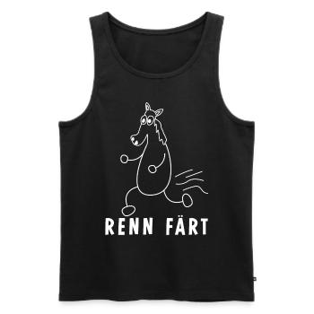 Pferd Färt Rennpferd Reiterin Reitsport - Männer Premium Bio Tank Top - Schwarz - Vorne - AI Model Male 178 light (178cm)