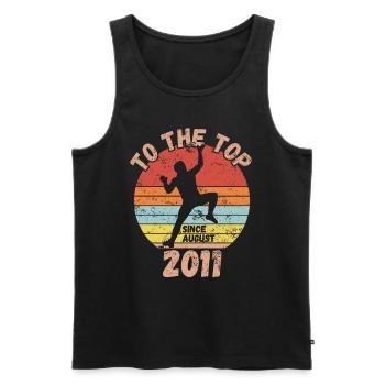 Geburtstag Klettern Bouldern seit August 2011 - Männer Premium Bio Tank Top - Schwarz - Vorne - Michal (187cm)