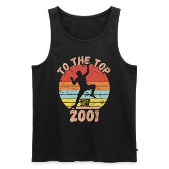 Geburtstag Klettern Bouldern seit Juni 2001 - Männer Premium Bio Tank Top - Schwarz - Vorne - Michal (187cm)