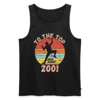 Geburtstag Klettern Bouldern seit August 2001 - Männer Premium Bio Tank Top - Schwarz - Vorne - Michal (187cm)