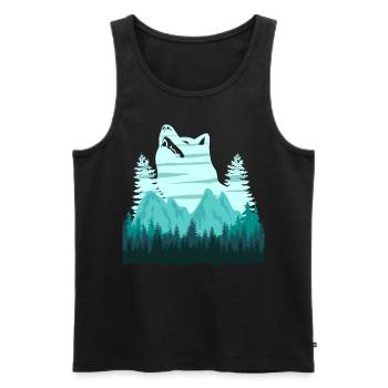 White Shepherd Mountains Shepherd Dogs - Men's Premium Organic Tank Top - black - Front - AI Model Male 178 light (178cm)