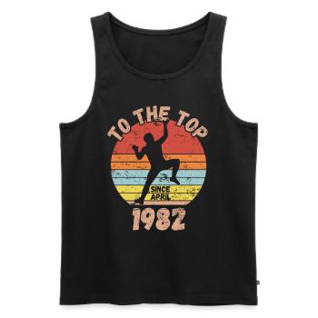 Geburtstag Klettern Bouldern seit April 1982 - Männer Premium Bio Tank Top - Schwarz - Vorne - Michal (187cm)