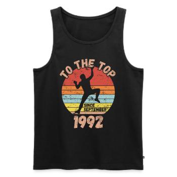 Geburtstag Klettern Bouldern seit September 1992 - Männer Premium Bio Tank Top - Schwarz - Vorne - Michal (187cm)