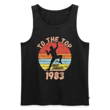 Geburtstag Klettern Bouldern seit Januar 1983 - Männer Premium Bio Tank Top - Schwarz - Vorne - AI Model Male 178 light (178cm)