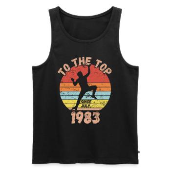 Geburtstag Klettern Bouldern seit Juli 1983 - Männer Premium Bio Tank Top - Schwarz - Vorne - AI Model Male 178 light (178cm)