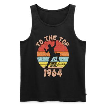 Geburtstag Klettern Bouldern seit April 1964 - Männer Premium Bio Tank Top - Schwarz - Vorne - Michal (187cm)