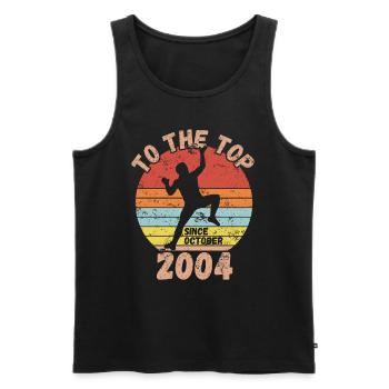 Geburtstag Klettern Bouldern seit Oktober 2004 - Männer Premium Bio Tank Top - Schwarz - Vorne - AI Model Male 178 light (178cm)