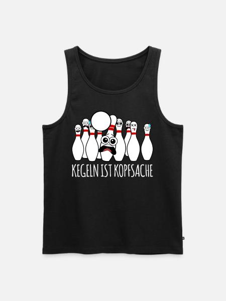 Kegeln ist Kopfsache - Männer Premium Bio Tank Top - Schwarz