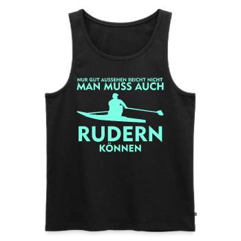 Rudern Ruderer Ruderboot Kanu Rudersport - Männer Premium Bio Tank Top - Schwarz - Vorne - AI Model Male 178 light (178cm)