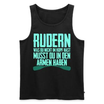 Rudern Ruderer Witz Rudersport - Männer Premium Bio Tank Top - Schwarz - Vorne - AI Model Male 178 light (178cm)