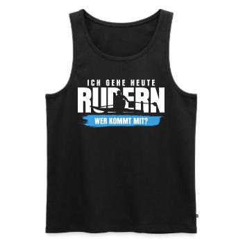 Rudern Kanu Kajak Ruderer Rudersport - Männer Premium Bio Tank Top - Schwarz - Vorne - AI Model Male 178 light (178cm)