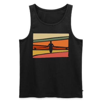 Rudern Kanu Rudersport Retro Ruderer - Männer Premium Bio Tank Top - Schwarz - Vorne - AI Model Male 178 light (178cm)