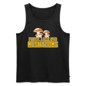 Mushroom Pickers Mushroom Seekers Mushroom Mushrooms - Men's Premium Organic Tank Top - black - Front - AI Model Male 178 light (178cm)