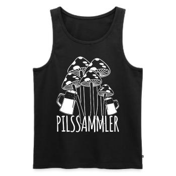Bier Pilzsammler Pils Pilz Pilzsucher - Männer Premium Bio Tank Top - Schwarz - Vorne - AI Model Male 178 light (178cm)