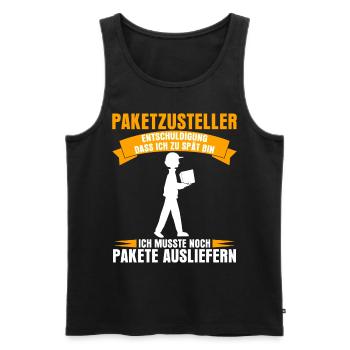 Paketzusteller Postbote Spruch Paketbote - Männer Premium Bio Tank Top - Schwarz - Vorne - Michal (187cm)