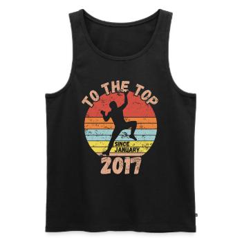 Geburtstag Klettern Bouldern seit Januar 2017 - Männer Premium Bio Tank Top - Schwarz - Vorne - Michal (187cm)