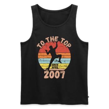 Geburtstag Klettern Bouldern seit April 2007 - Männer Premium Bio Tank Top - Schwarz - Vorne - Michal (187cm)