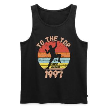 Geburtstag Klettern Bouldern seit August 1997 - Männer Premium Bio Tank Top - Schwarz - Vorne - Michal (187cm)