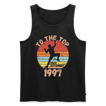 Geburtstag Klettern Bouldern seit September 1997 - Männer Premium Bio Tank Top - Schwarz - Vorne - Michal (187cm)