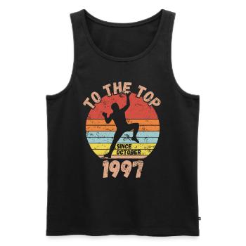 Geburtstag Klettern Bouldern seit Oktober 1997 - Männer Premium Bio Tank Top - Schwarz - Vorne - Michal (187cm)