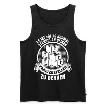 Paketzusteller Spruch Paketbote - Männer Premium Bio Tank Top - Schwarz - Vorne - Michal (187cm)