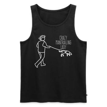 Mantrailing Lady Search Dog Mantrailer - Men's Premium Organic Tank Top - black - Front - AI Model Male 178 light (178cm)