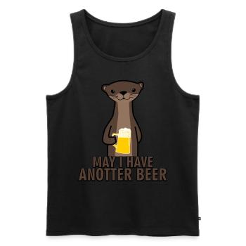 Otter May I have Anotter Beer - Men's Premium Organic Tank Top - black - Front - AI Model Male 178 light (178cm)