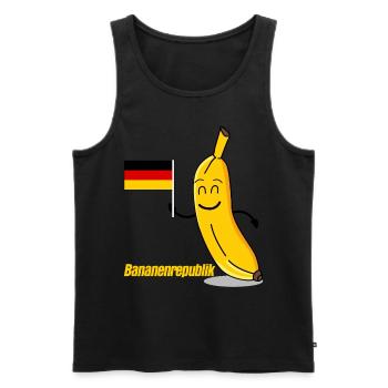 Deutschland Flagge Bananenrepublik - Männer Premium Bio Tank Top - Schwarz - Vorne - Michal (187cm)